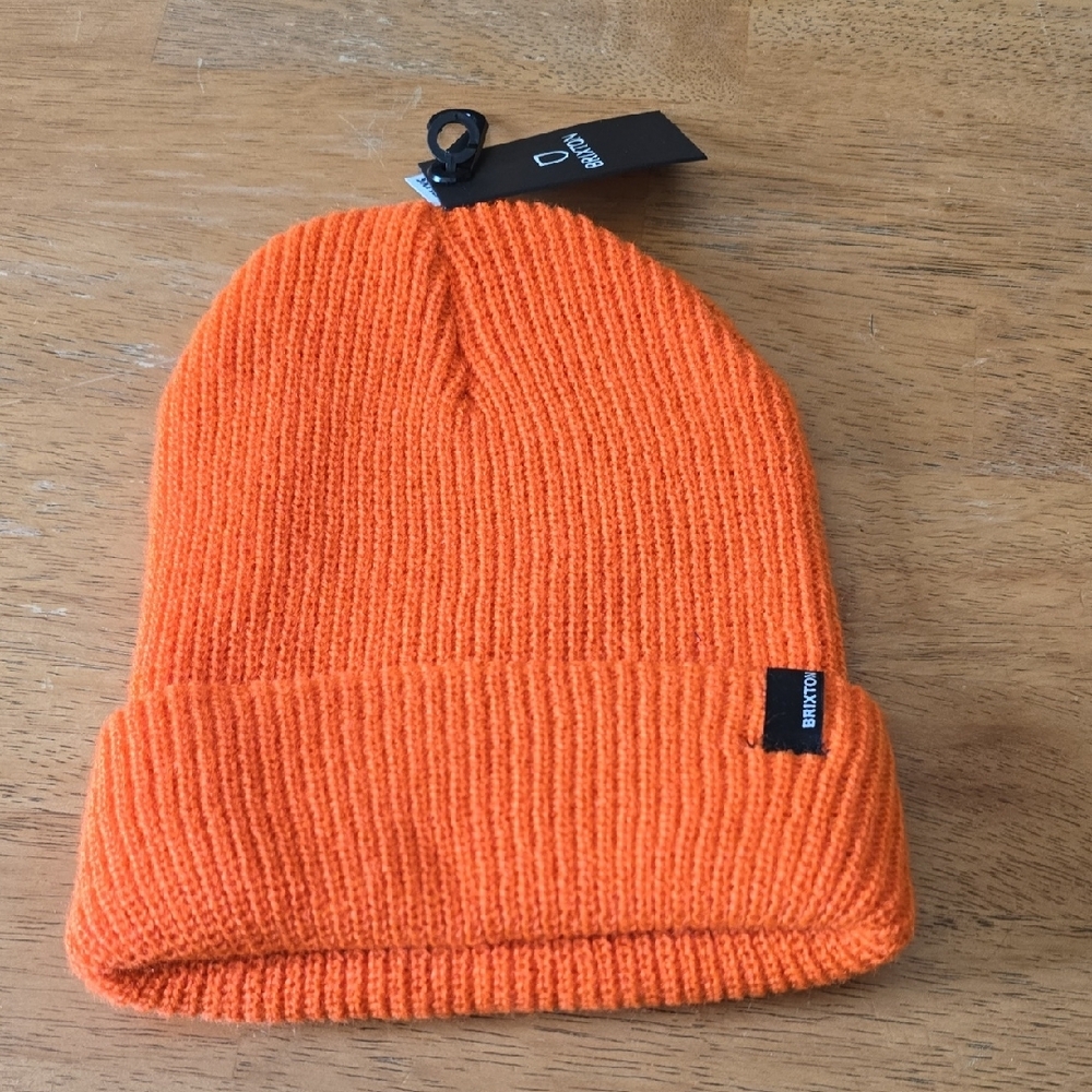 Brixton Orange Knit Beanie Hat